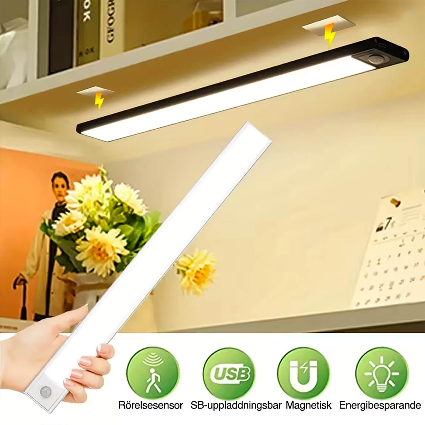 Trådlös LED Belysning m. Rörelsesensor & Justerbar Färg/Dim - Bild 4