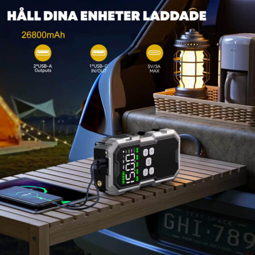Portabelt Bilstartbatteri & Luftryckare - 6000A - Bild 5