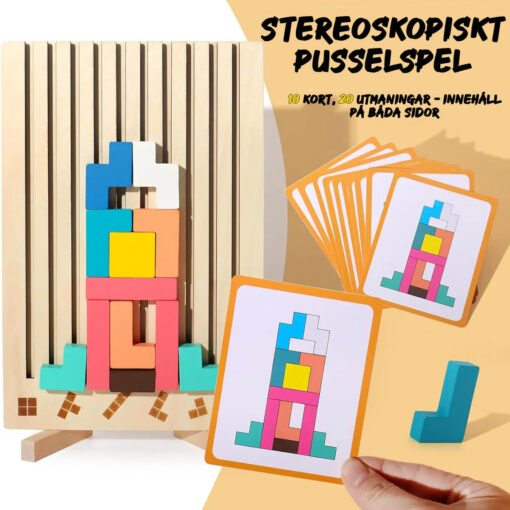 Pedagogiskt Stapelpussel i Trä - Bild 5