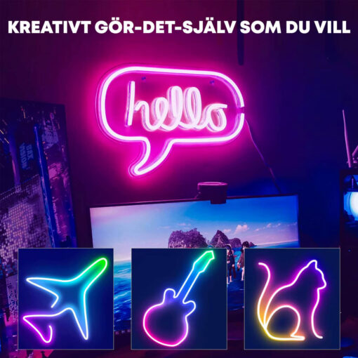 RGBiC Neonljusslang – Flexibel vattentät LED-remsa med fjärrkontroll och smartphone-styrning - Bild 8
