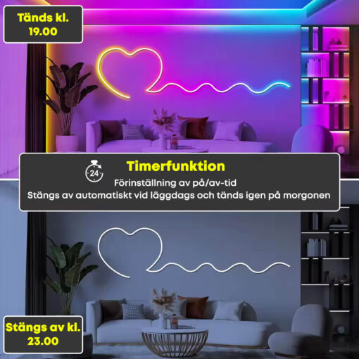 RGBiC Neonljusslang – Flexibel vattentät LED-remsa med fjärrkontroll och smartphone-styrning - Bild 6