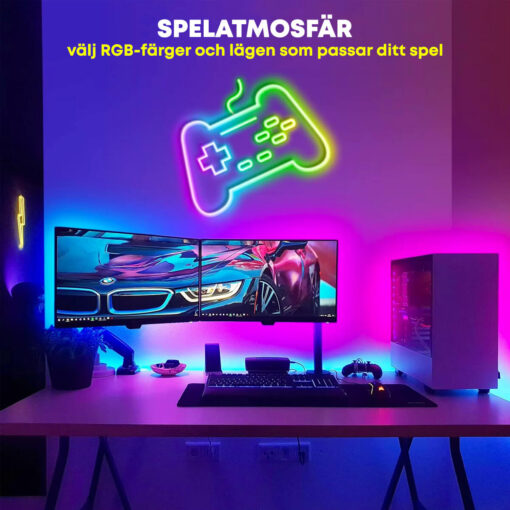 RGBiC Neonljusslang – Flexibel vattentät LED-remsa med fjärrkontroll och smartphone-styrning - Bild 9