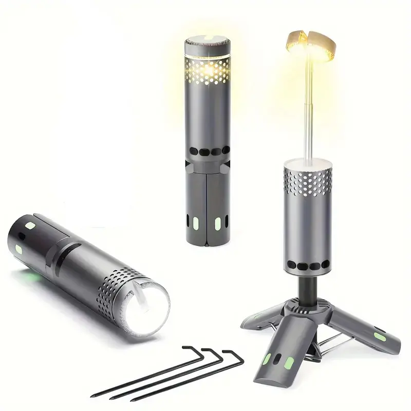 Fällbar LED Campinglampa med Magnetfot och Tripod