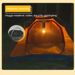 Fällbar LED Campinglampa med Magnetfot och Tripod - Bild 3