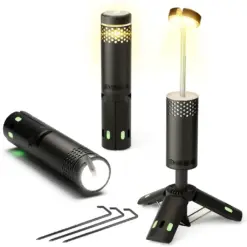 Fällbar LED Campinglampa med Magnetfot och Tripod - Bild 10