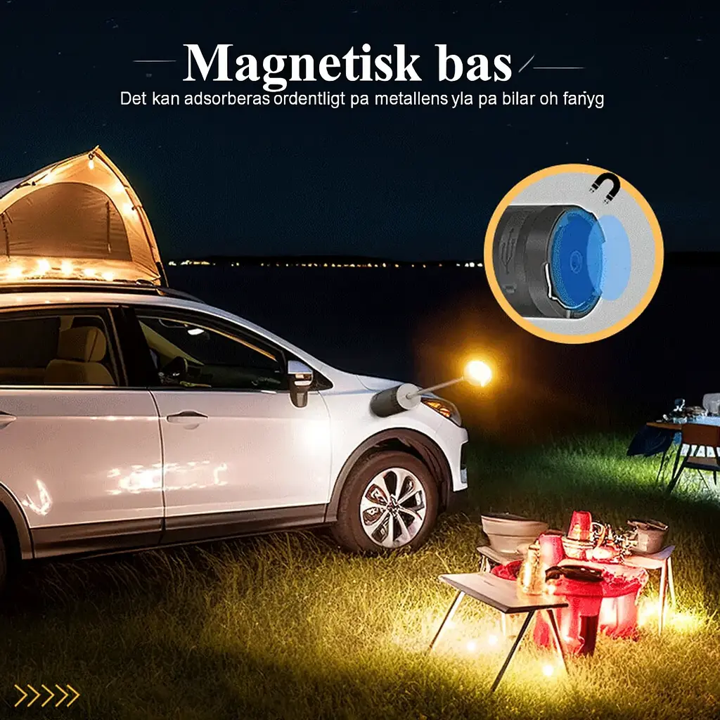 Fällbar LED Campinglampa med Magnetfot och Tripod - Bild 4