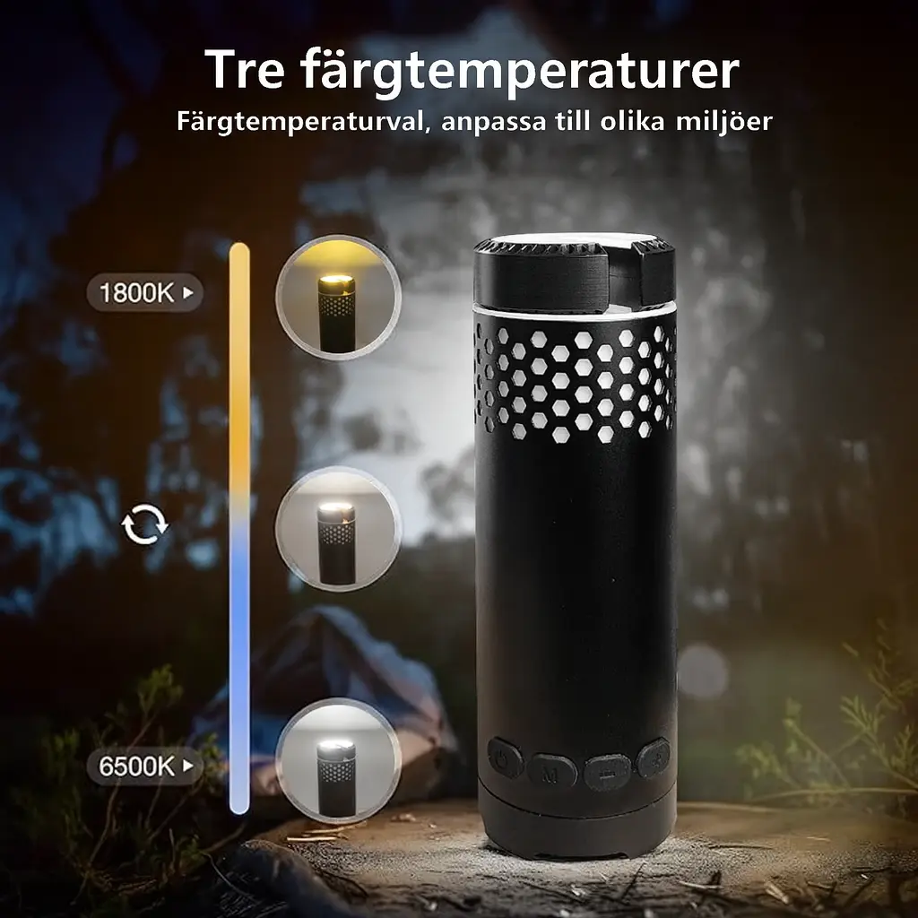 Fällbar LED Campinglampa med Magnetfot och Tripod - Bild 9