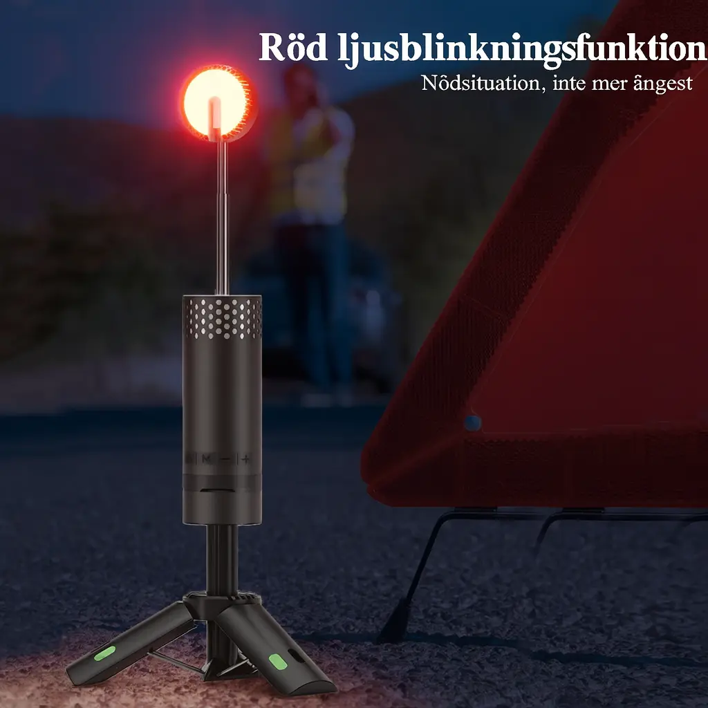 Fällbar LED Campinglampa med Magnetfot och Tripod - Bild 8